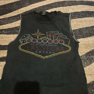 Urban Outfitters Black Las Vegas Graphic Tank Top